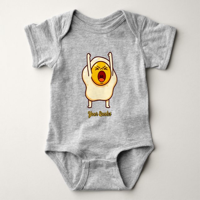 Lustiges wütendes Ei-Cartoon Baby Strampler (Vorderseite)