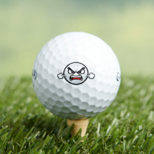 Lustiges wütendes Gesicht Golfball-Design Golfball