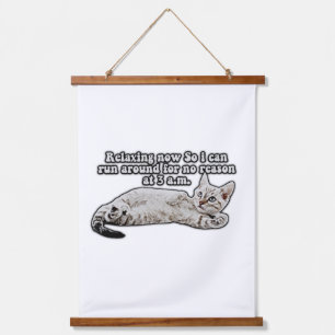 Lustiges wütendes Katzen-Meme für Katzenbesitzer u Wandteppich Mit Holzrahmen