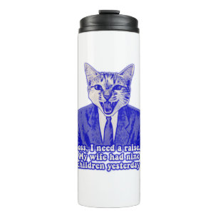 Lustiges wütendes Katzen-Meme für Katzenliebhaber Thermosbecher