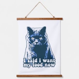 Lustiges wütendes Katzen-Meme für Katzenliebhaber Wandteppich Mit Holzrahmen