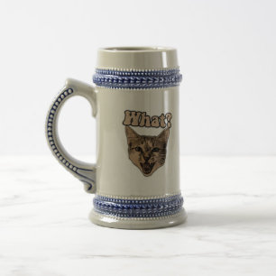 Lustiges wütendes Katzen-Meme für Katzenmenschen u Bierglas