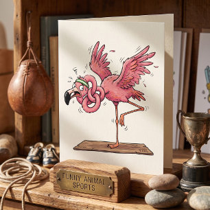 Lustiges Yoga Flamingo Workout Missgeschick Karte
