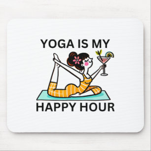Lustiges Yoga Ist Mein Happy Hour Martini  Mousepad
