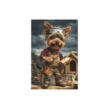 Lustiges Yorkie-Bauarbeiter-Poster – Spielerei