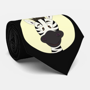 Lustiges Zebra-Cartoonschwarzes Krawatte