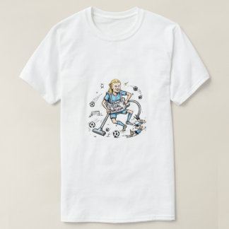 Lustiges Ziel Vakuum Fußball Cartoon – Torschütze T-Shirt
