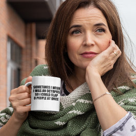 lustiges Zitat, Ohrfeige 8 Personen auf einmal Tasse