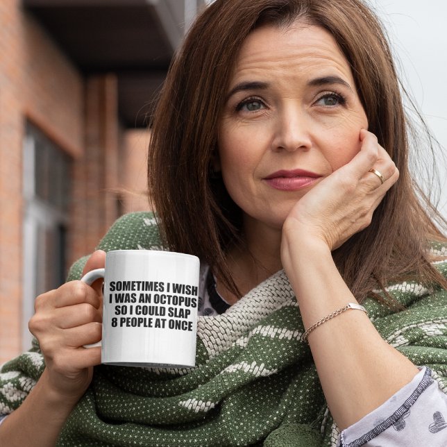 lustiges Zitat, Ohrfeige 8 Personen auf einmal Tasse (Von Creator hochgeladen)