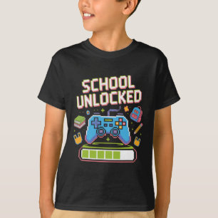 Lustiges Zitat Schule freigeschaltet Gamer Student T-Shirt