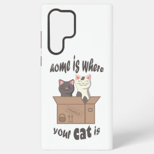 Lustiges Zitat Zuhause ist dort, wo deine Katze is Samsung Galaxy Hülle
