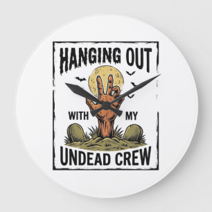 Lustiges Zombie-Shirt für Horror-Fans Vintage Unto Große Wanduhr