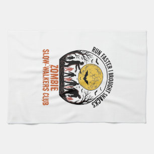 Lustiges Zombie-Shirt mit eingraviertem Mond und d Geschirrtuch