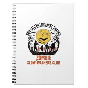 Lustiges Zombie-Shirt mit eingraviertem Mond und d Notizblock