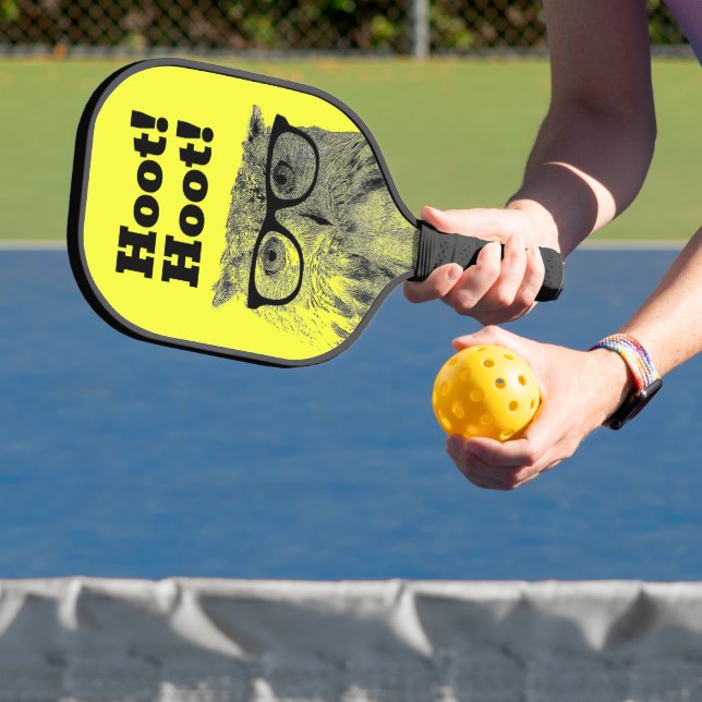 Lustigste Eule mit schwarzer Brille Pickleball Schläger (InSitu)