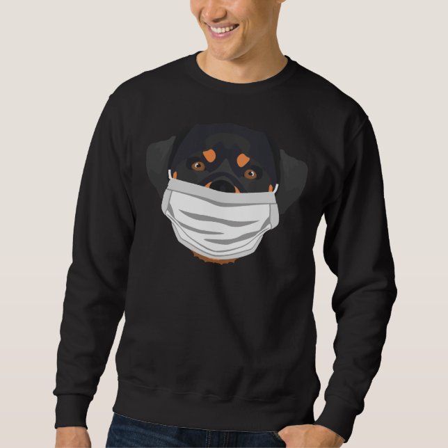 Lustrator Hund Rottweiler mit Respirator Sweatshirt (Vorderseite)