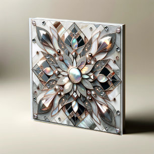 Lustrous Symmetry - Mutter des Perl Designer Tile Fliese
