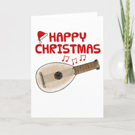 Lute Christmas Card Leutnist Folkmusiker Dankeskarte