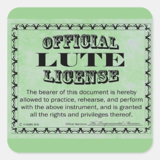 Lute License Square Aufkleber