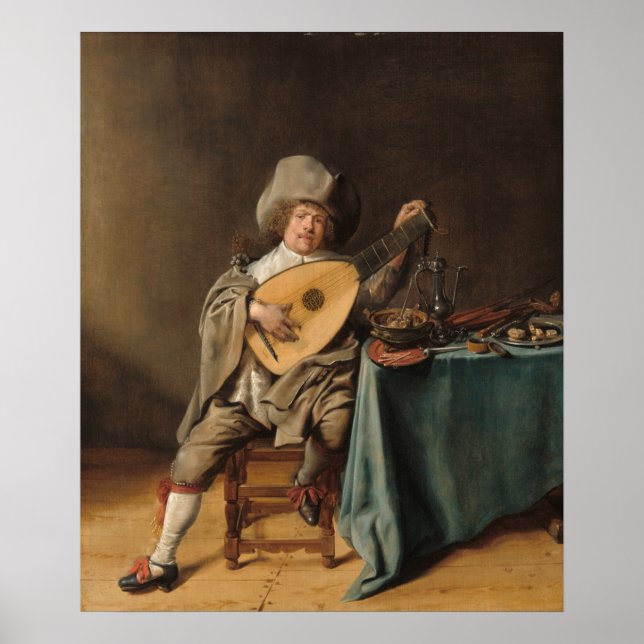 Lute Player - Jan Miense Molenaer Fine Art Poster (Vorne)
