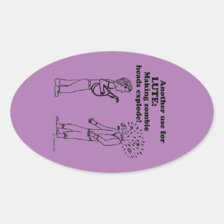 Lute Zombie Explode Oval Sticker