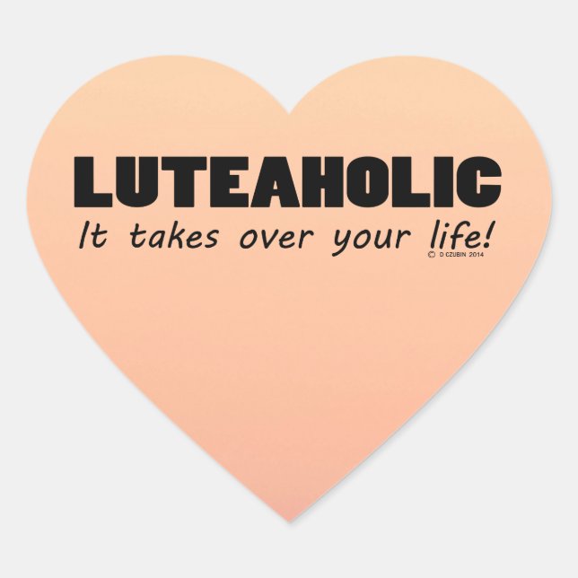 Luteaholic Life Heart Sticker (Vorderseite)