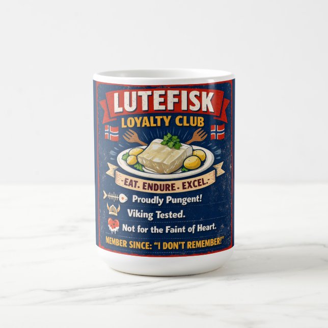 Lutefisk Loyalty Club Norwegian Coffee Mug Kaffeetasse (Mittel)
