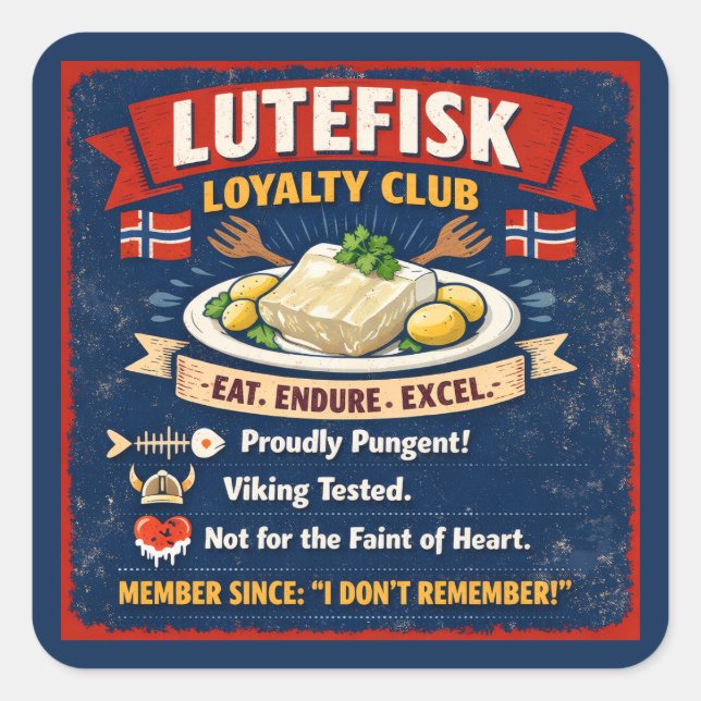 Lutefisk Loyalty Club Norwegian Stickers (Vorderseite)