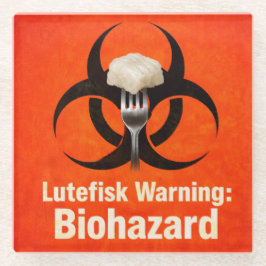Lutefisk Warning: Biohazard – Funny Scandinavian Glasuntersetzer