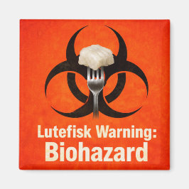 Lutefisk Warning: Biohazard – Funny Scandinavian Magnet