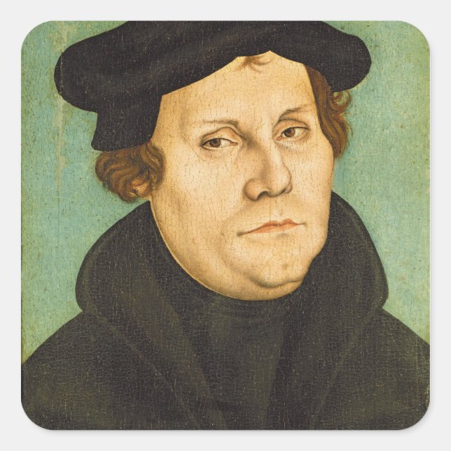Luther als Professor, 1529 Quadratischer Aufkleber (Vorderseite)