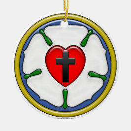 Luther Rose Embossed Look Keramik Ornament