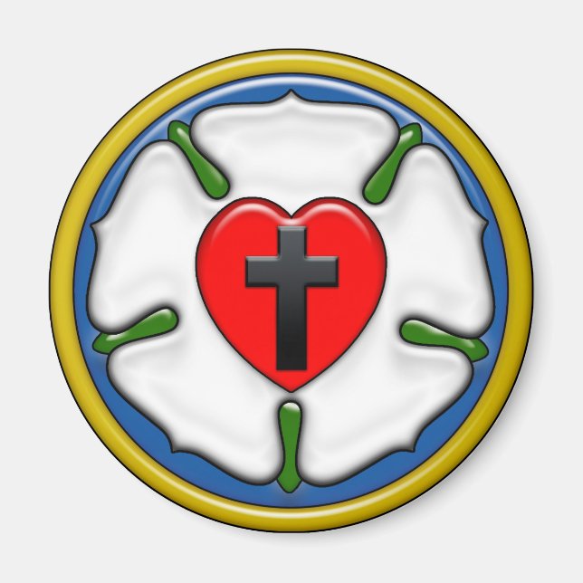 Luther Rose Embossed Look Magnet (Vorne)