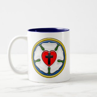 Luther Rose Embossed Look Zweifarbige Tasse