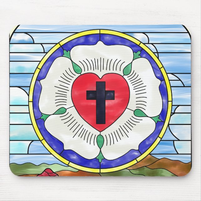 Luther Rose Glasmuskeln Mousepad (Vorne)