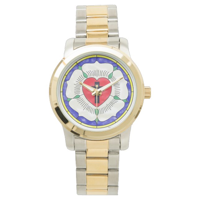 Luther Rose Glass Window Armbanduhr (Vorderseite)