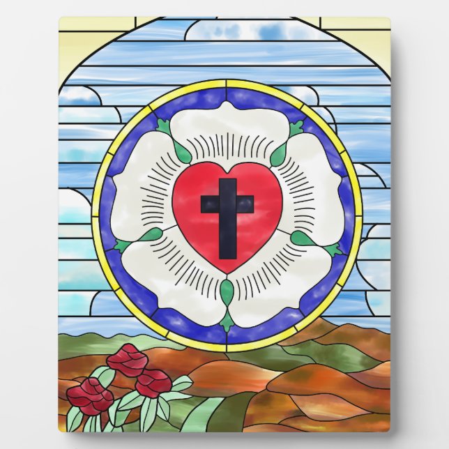 Luther Rose Glass Window Fotoplatte (Vorderseite)
