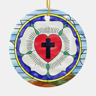 Luther Rose Glass Window Keramikornament