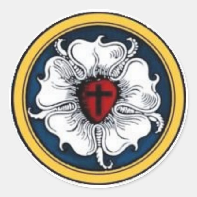 Luther Rose Runder Aufkleber (Vorderseite)