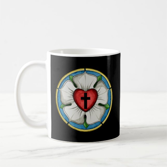 Luther Rose Siegel Lutheran Symbol Christlich Cros Kaffeetasse (Links)