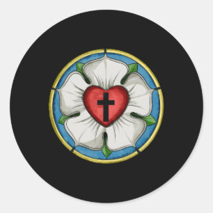 Luther Rose Siegel Lutheran Symbol Christlich Cros Runder Aufkleber