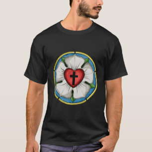 Luther Rose Siegel Lutheran Symbol Christlich Cros T-Shirt