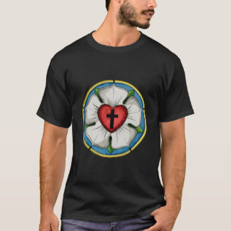 Luther Rose Siegel Lutheran Symbol Christlich Cros T-Shirt