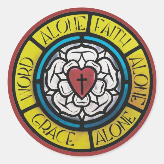 Luther Stains Glass Siegel Runder Aufkleber (Vorderseite)