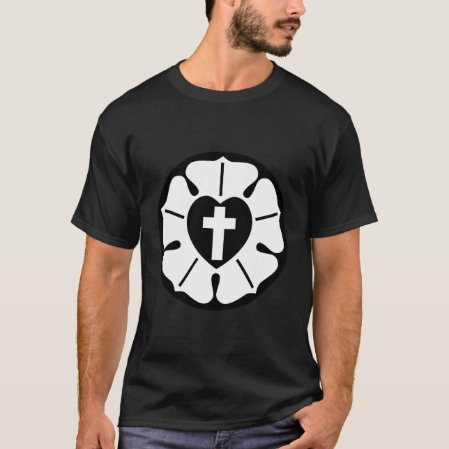 Lutheran Rose Lutheran Cross T-Shirt (Vorderseite)