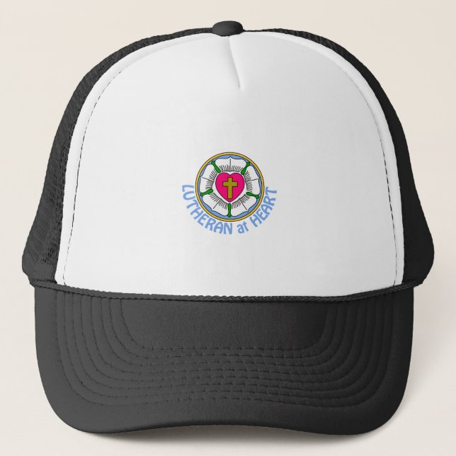 Lutheraner am Herzen Truckerkappe (Vorderseite)