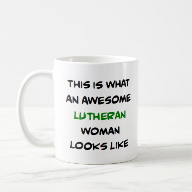lutheranische Frau, großartig Kaffeetasse (Links)
