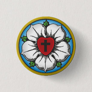 Lutherische Rose Button