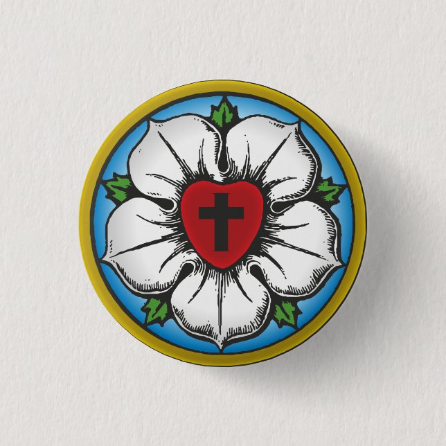 Lutherische Rose Button (Vorderseite)