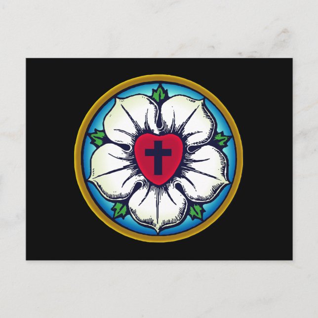 Lutherische Rose Postkarte (Vorderseite)